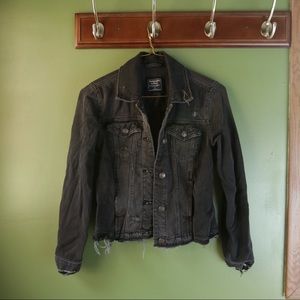 Distressed jean jacket